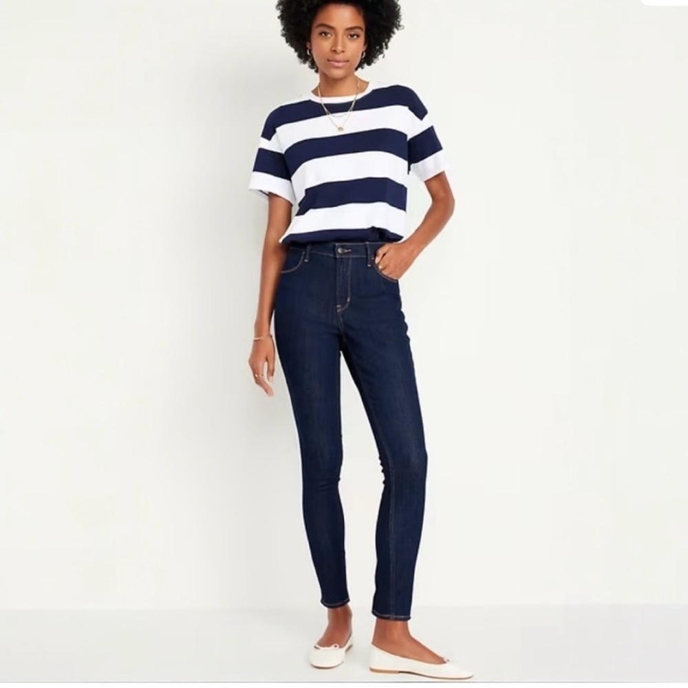 Old Navy High Rise WOW Super Skinny Dark Rinse Jeans 14 Long